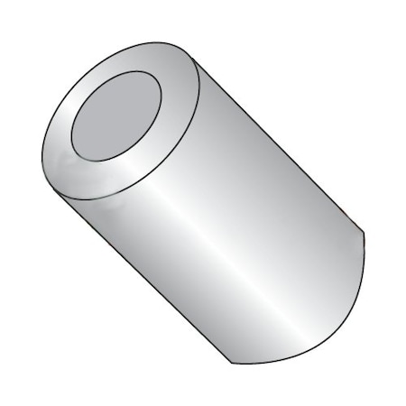 Round Spacer, #8 Screw Size, Plain Aluminum, 5/8 In Overall Lg, 0.166 In Inside Dia